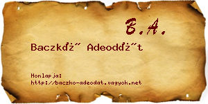 Baczkó Adeodát névjegykártya